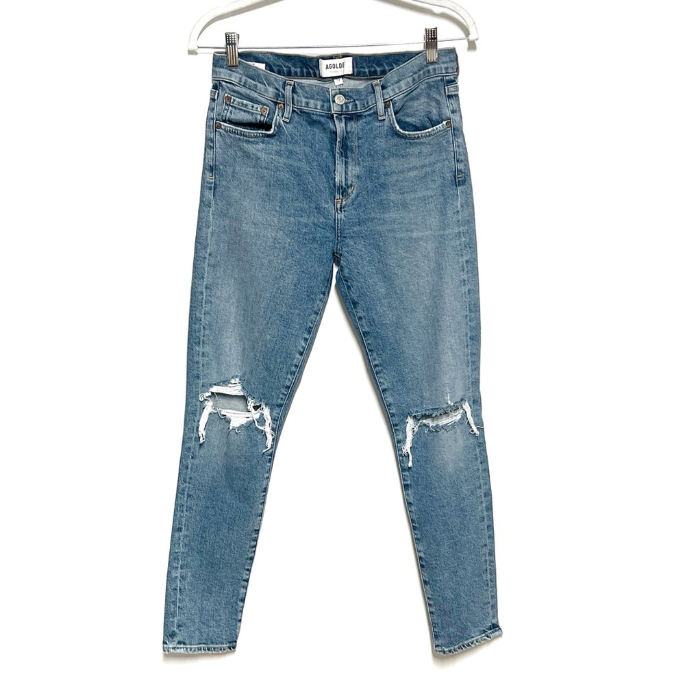 AGOLDE Sophie Mid Rise Ankle Jeans in Coastal size 27